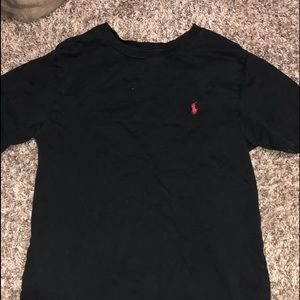 Blck Polo shirt with red logo